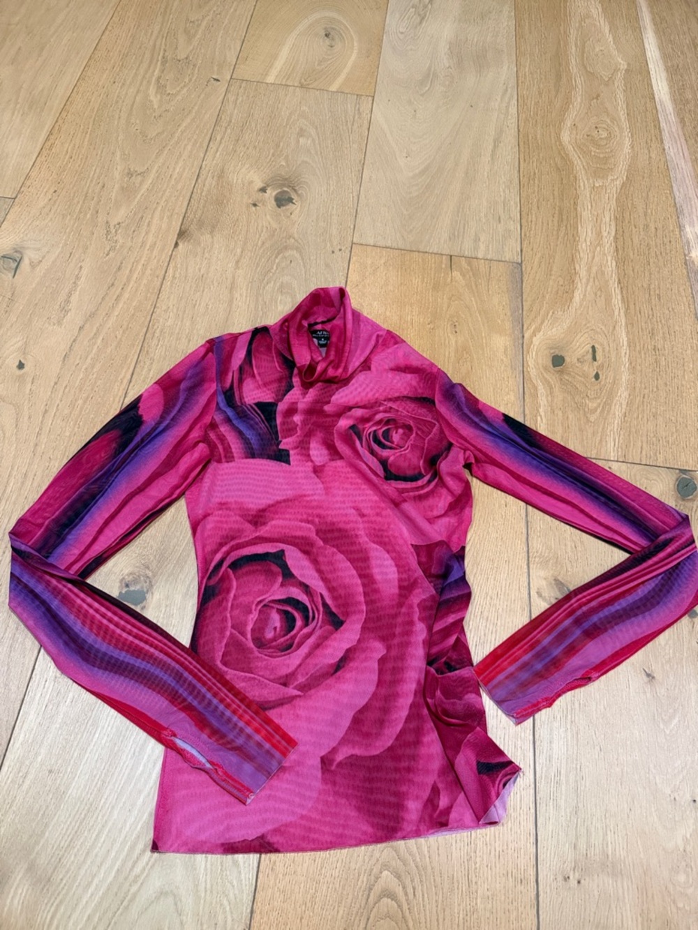 AFRM Hot Pink Mesh Long Sleeve Top